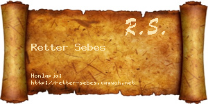 Retter Sebes névjegykártya